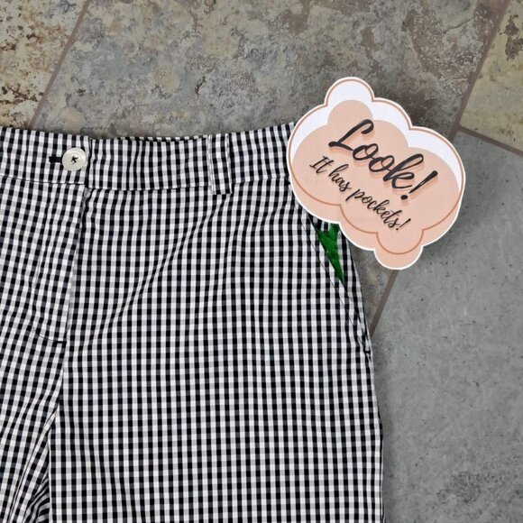 Jones New York Size 4 Black and White Gingham Print Shorts Pockets EUC - Picture 3 of 9